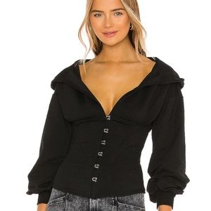 Superdown Martine Corset Hoodie in Black